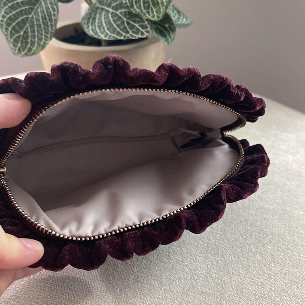 Kate Spade Velvet Burgundy Red Briar Lane Cosmetic Bag - Picture 4 of 4